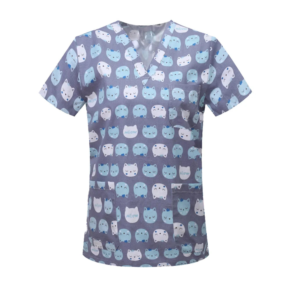 Medrubs Series printed Scrub top
