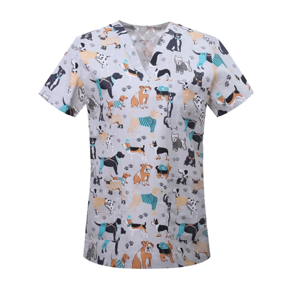 Medrubs Series printed Scrub top