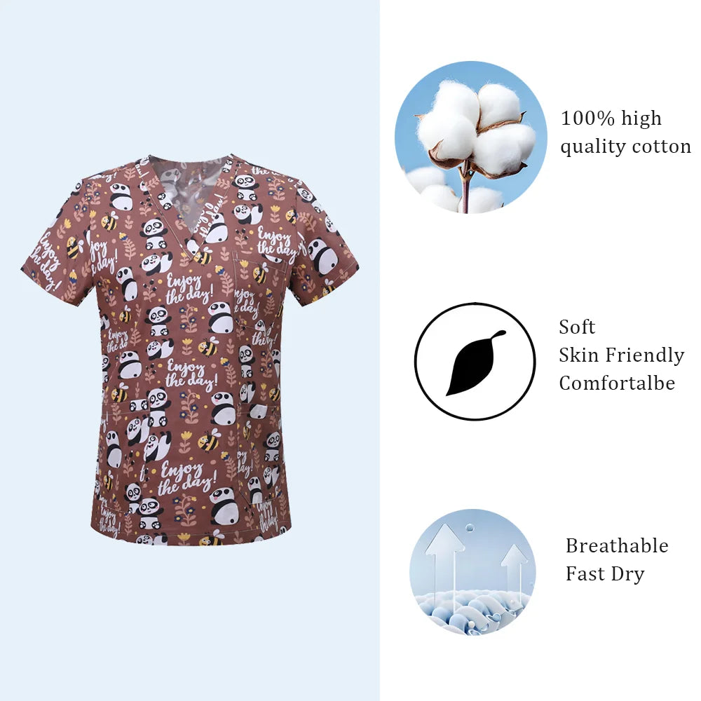 Medrubs Series printed Scrub top