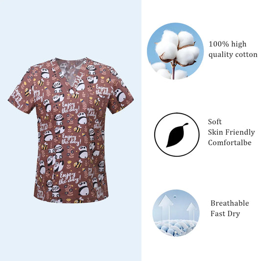 Medrubs Series printed Scrub top