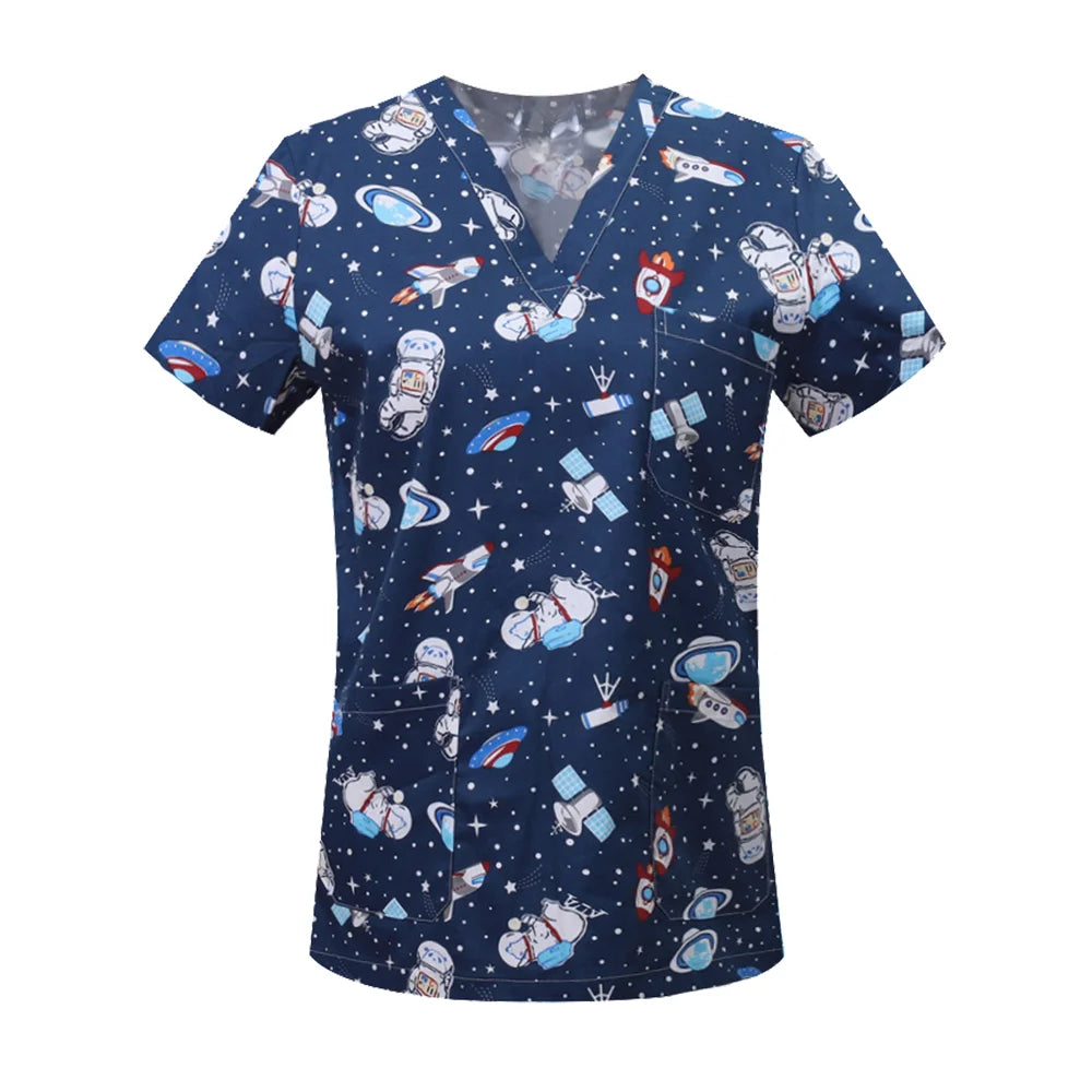 Medrubs Series printed Scrub top