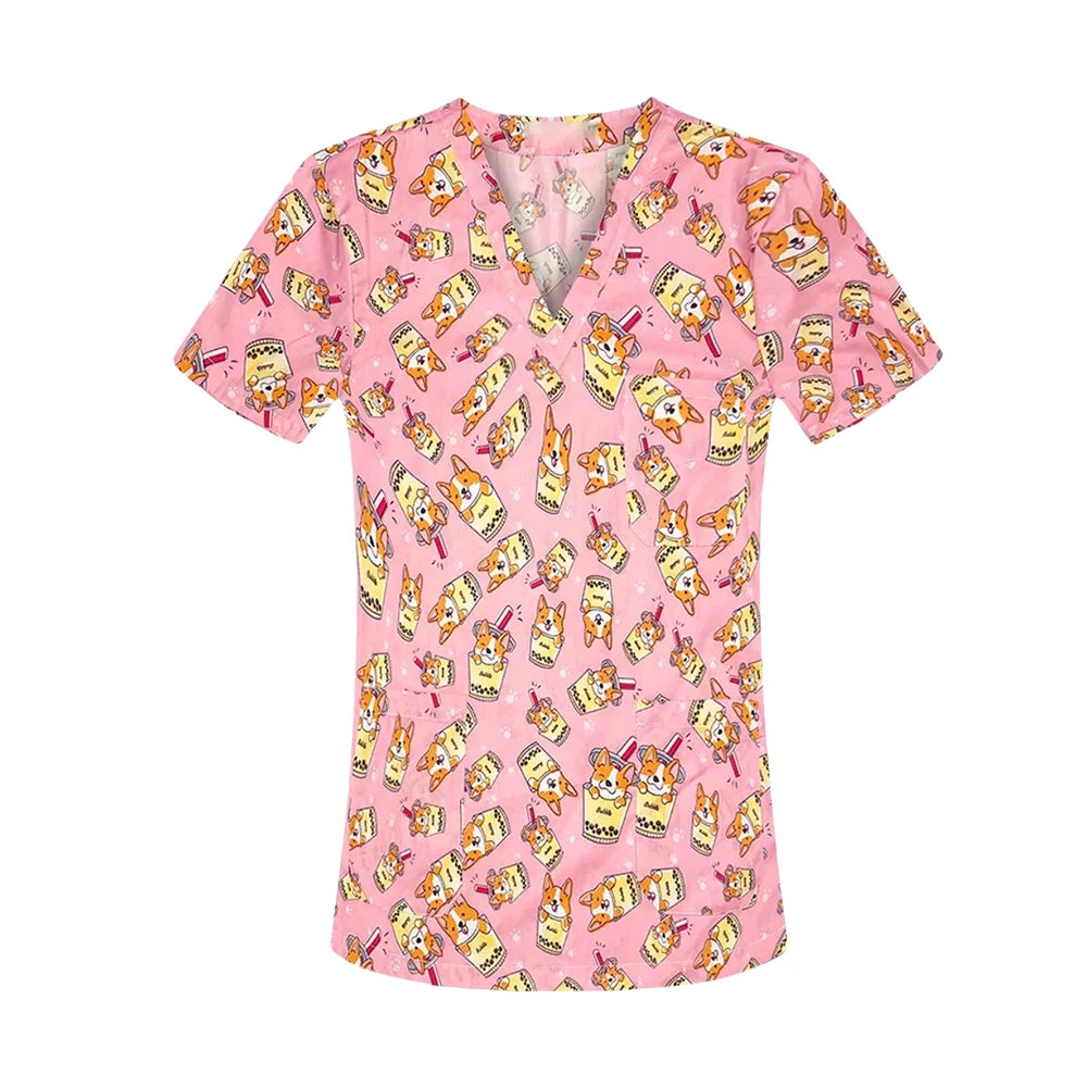 Medrubs Series printed Scrub top