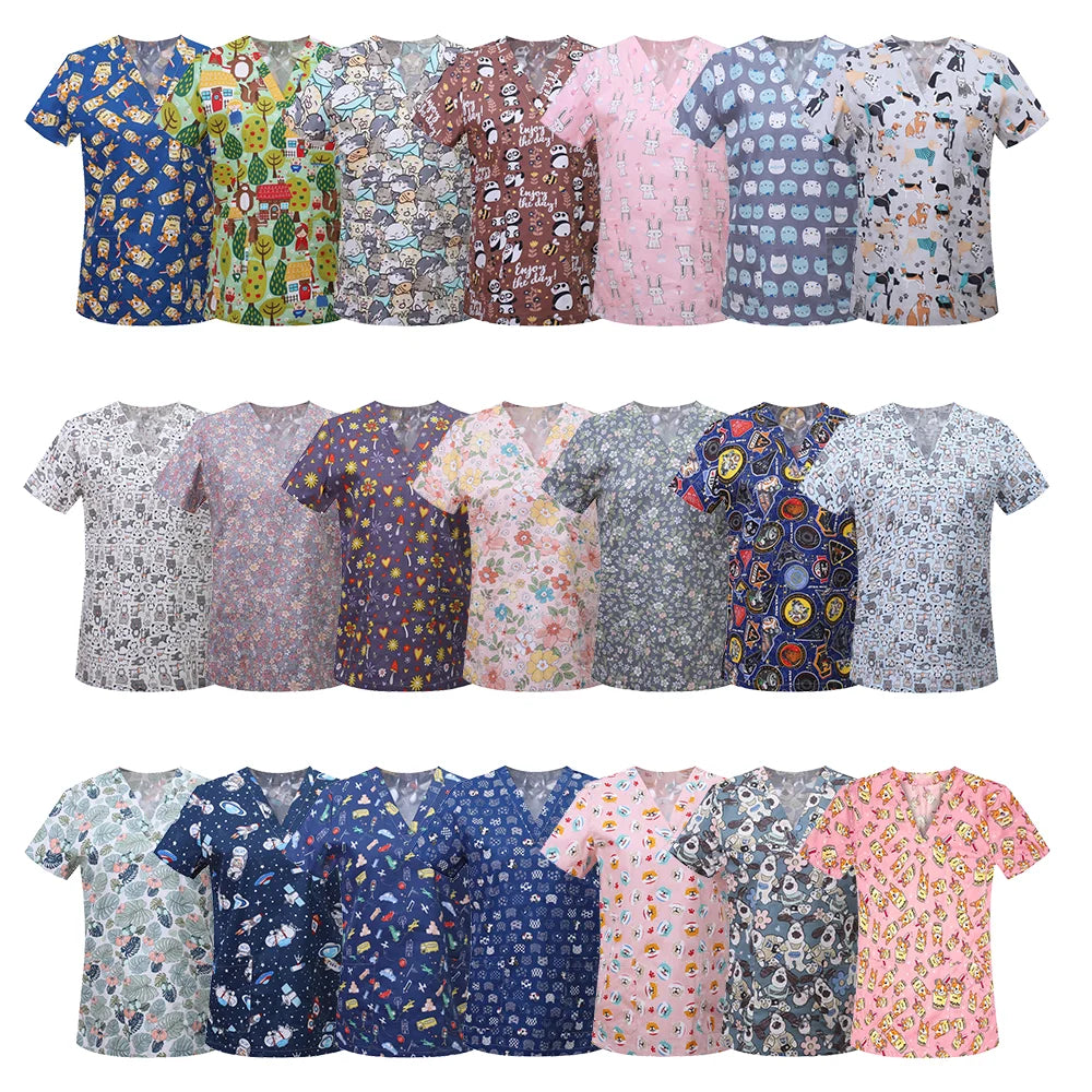 Medrubs Series printed Scrub top