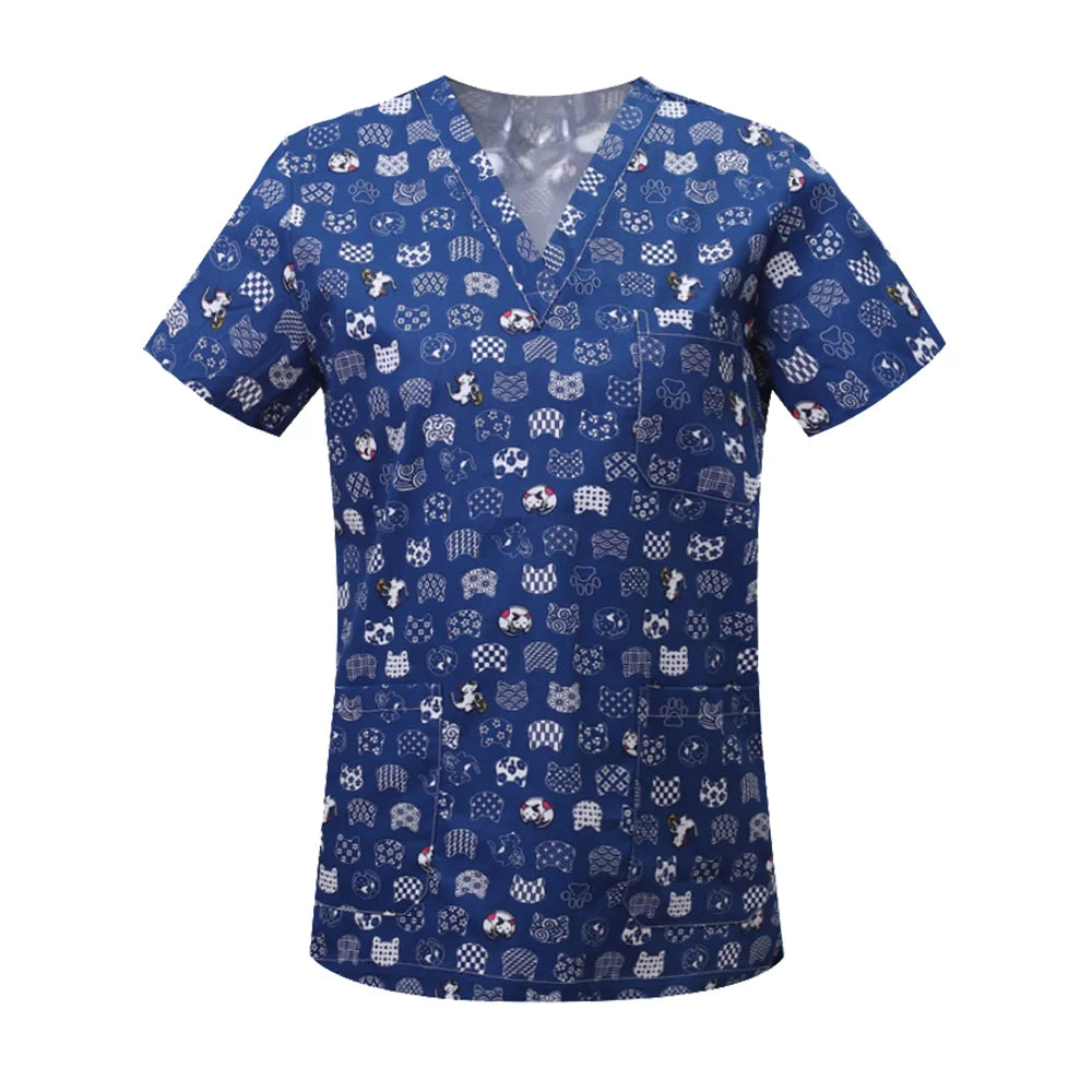 Medrubs Series printed Scrub top